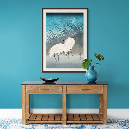 Egrets and Reeds in Moonlight (1926) - Milisima Studio