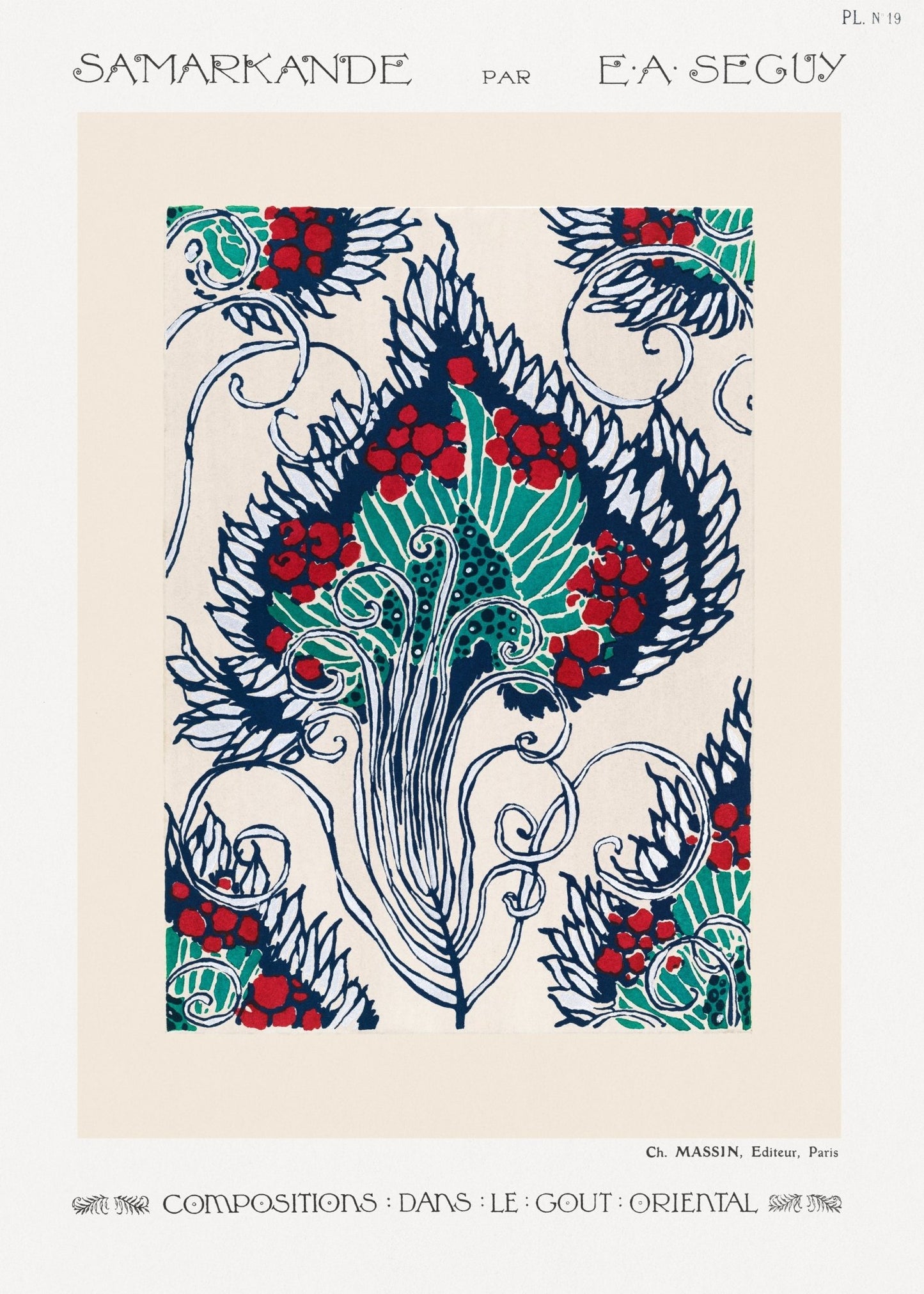 Samarkande PL 19 Botanical pochoir pattern (1914) - Milisima Studio