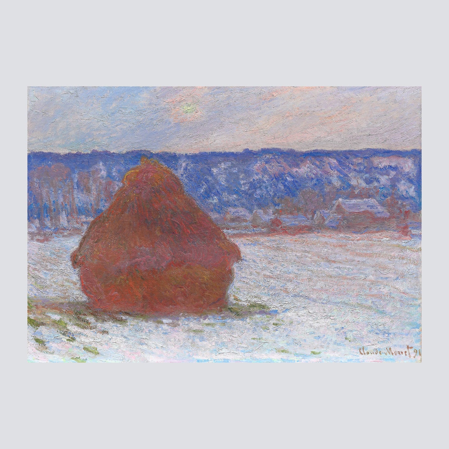 Stack of Wheat, Snow Effect, Overcast Day (1890–1891) - Milisima Studio