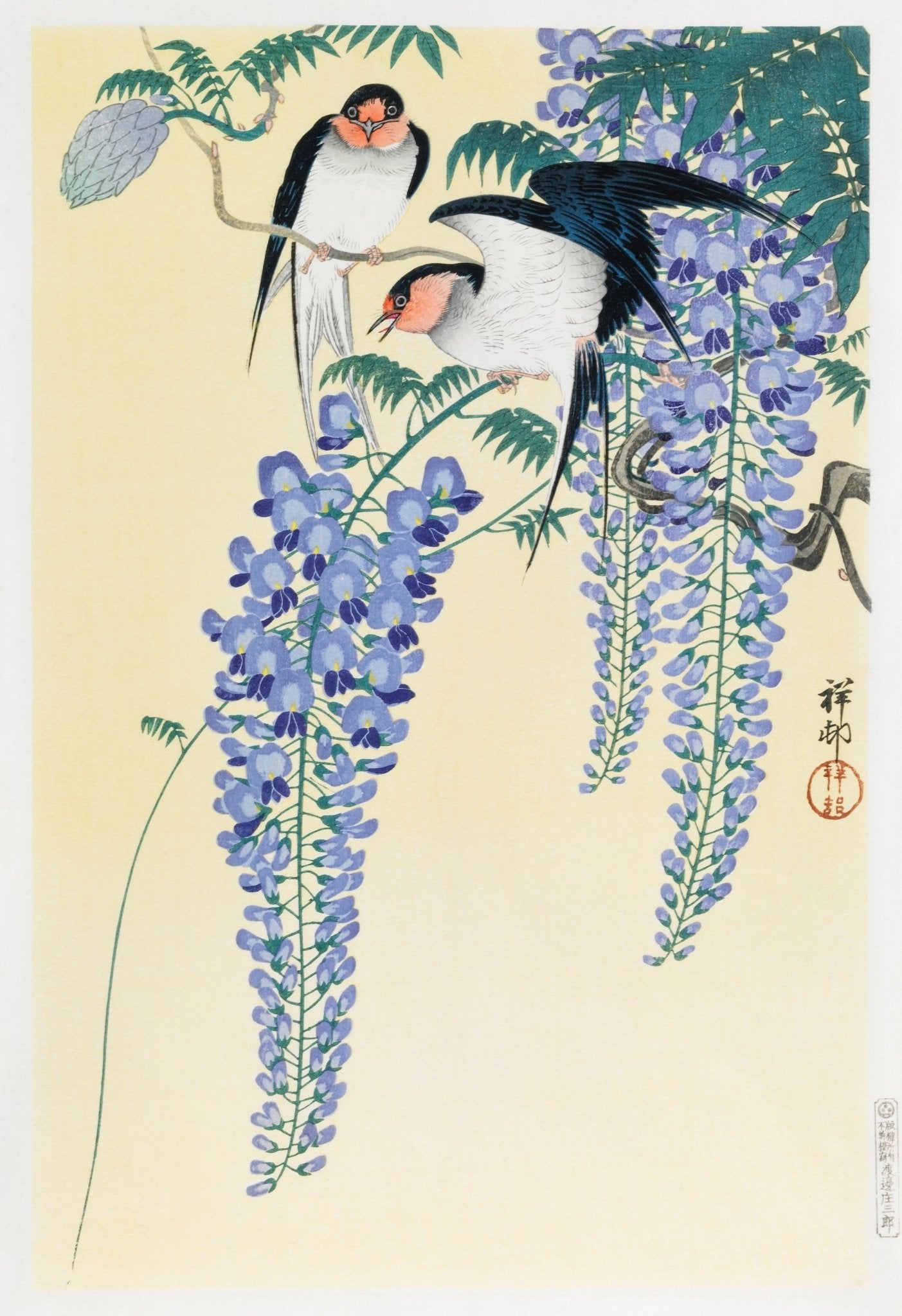 Swallows and Wisteria (1926) - Milisima Studio