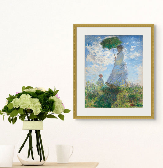 Woman with a Parasol - Madame Monet and Her Son (1875) - Milisima Studio