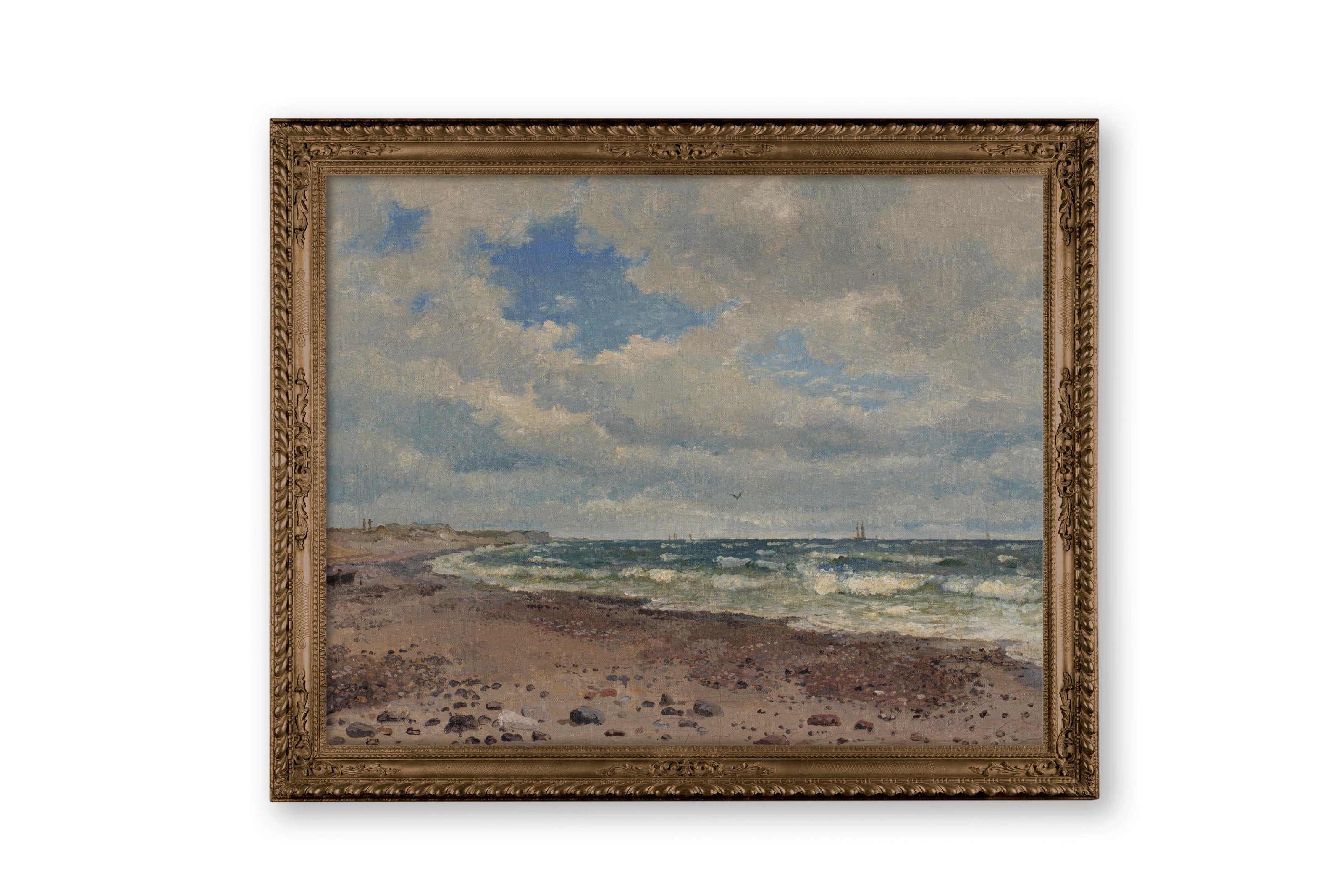 A Beach with Dunes in the West Coast of Jutland by Dankvart Dryer. Vintage landscape.