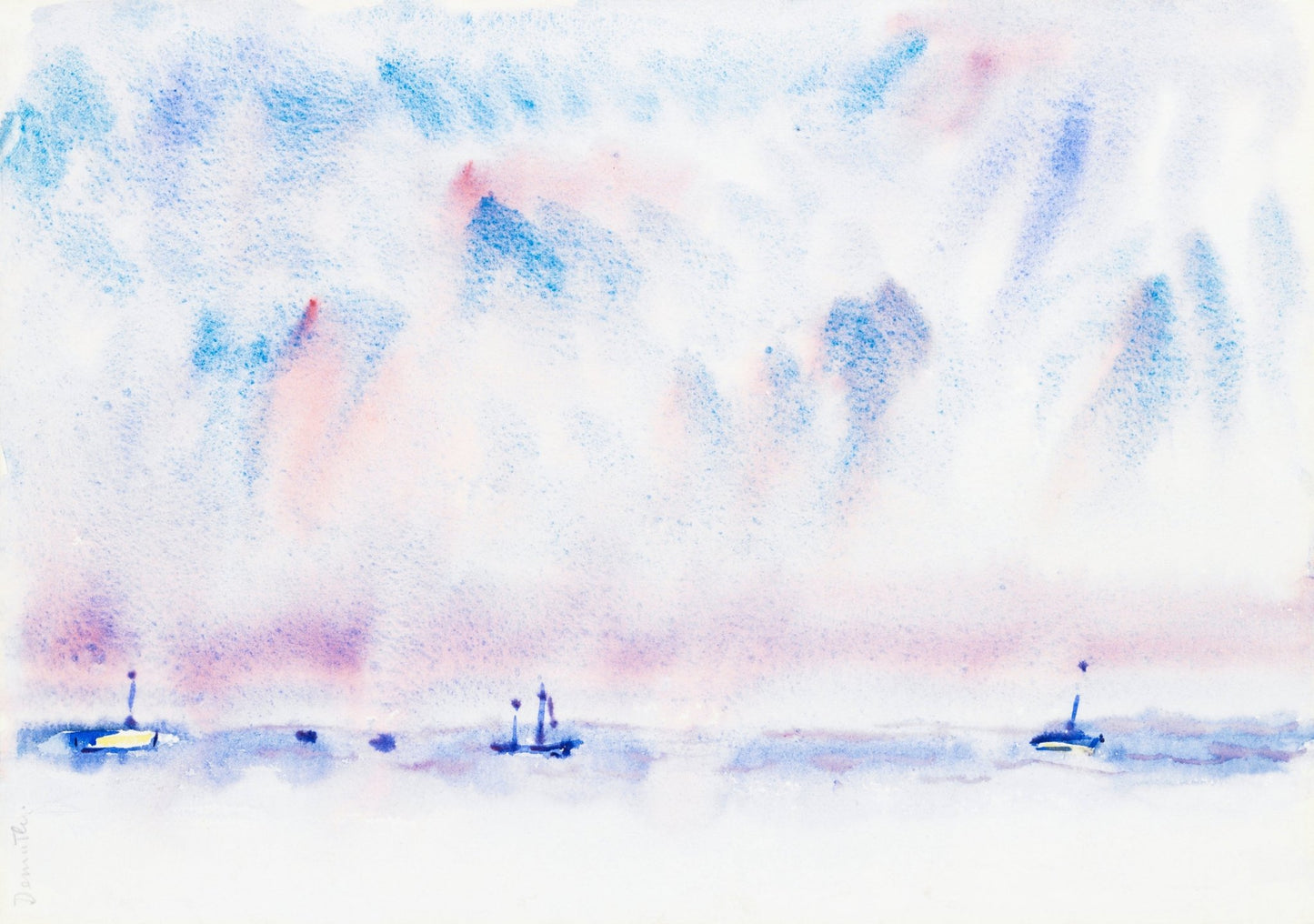 Bermuda Sky and Sea with Boats (ca. 1917) - Milisima Studio