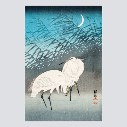 Egrets and Reeds in Moonlight (1926) - Milisima Studio
