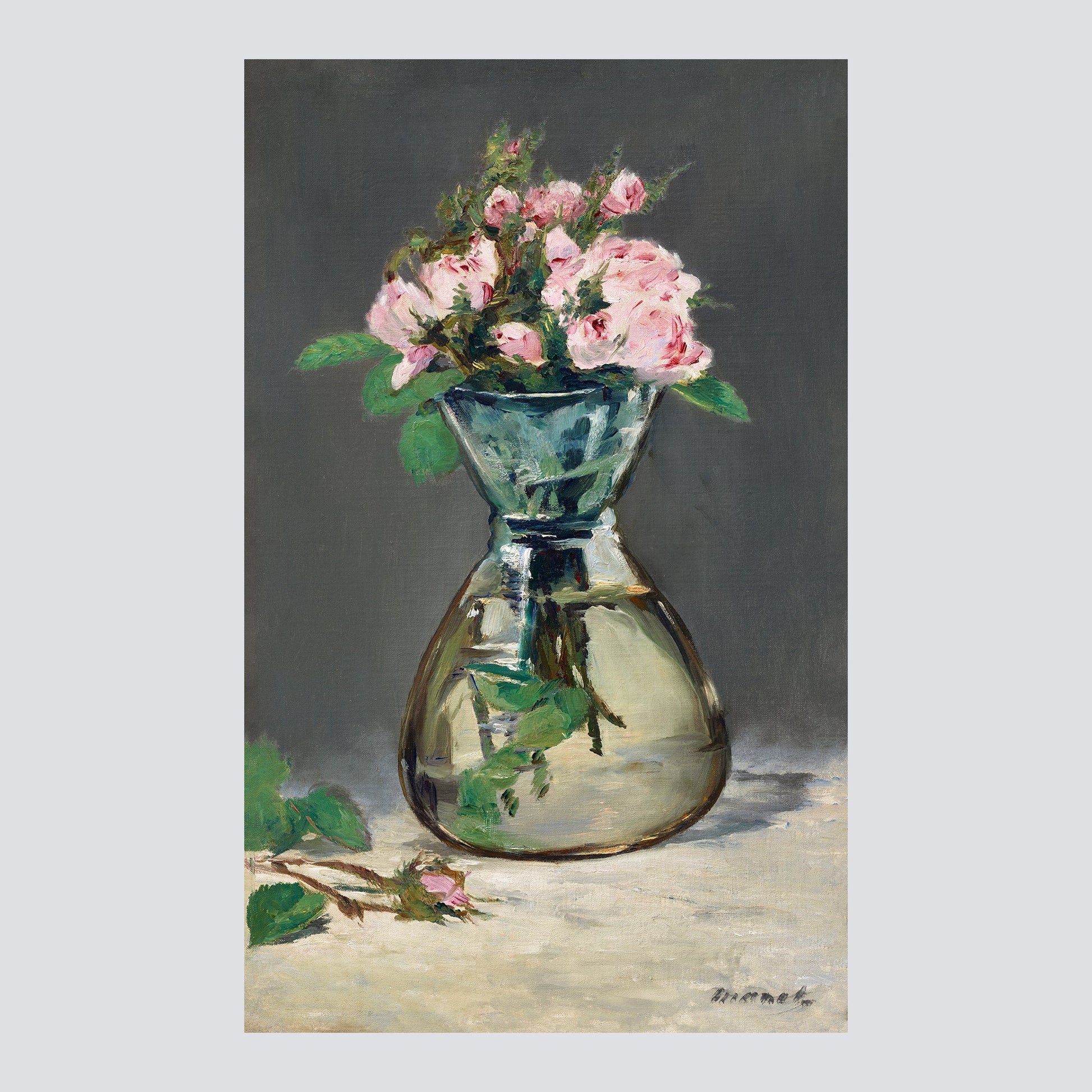Moss Roses in a Vase (1882) - Milisima Studio