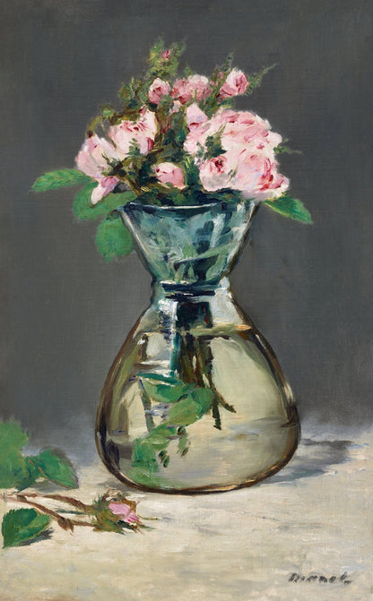 Moss Roses in a Vase (1882) - Milisima Studio