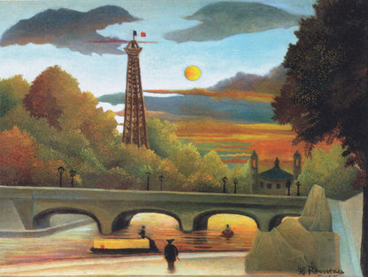 Seine and Eiffel - tower in the sunset (1910) - Milisima Studio