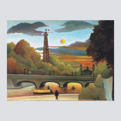 Seine and Eiffel - tower in the sunset (1910) - Milisima Studio