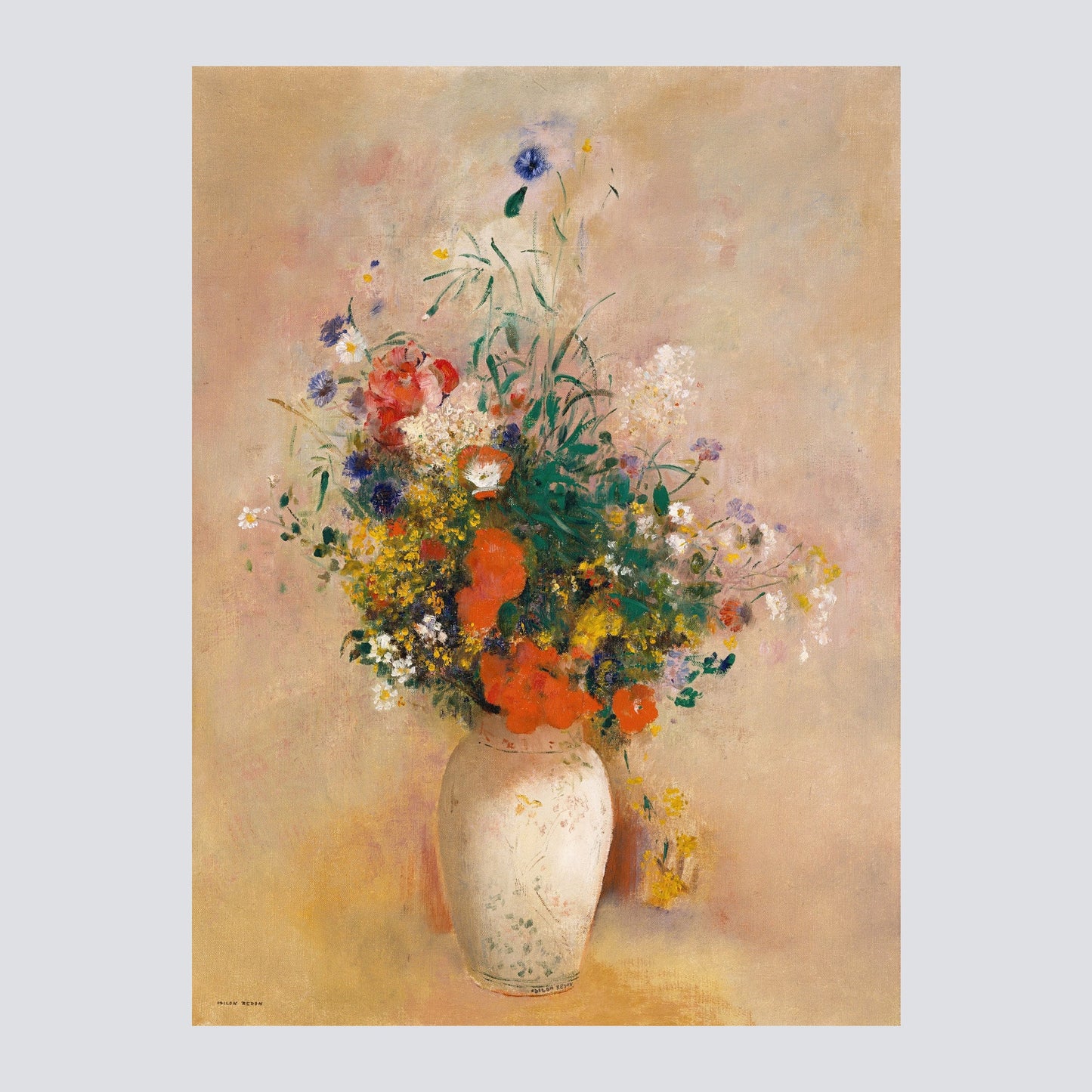Vase of Flowers (Pink Background) (1906) - Milisima Studio